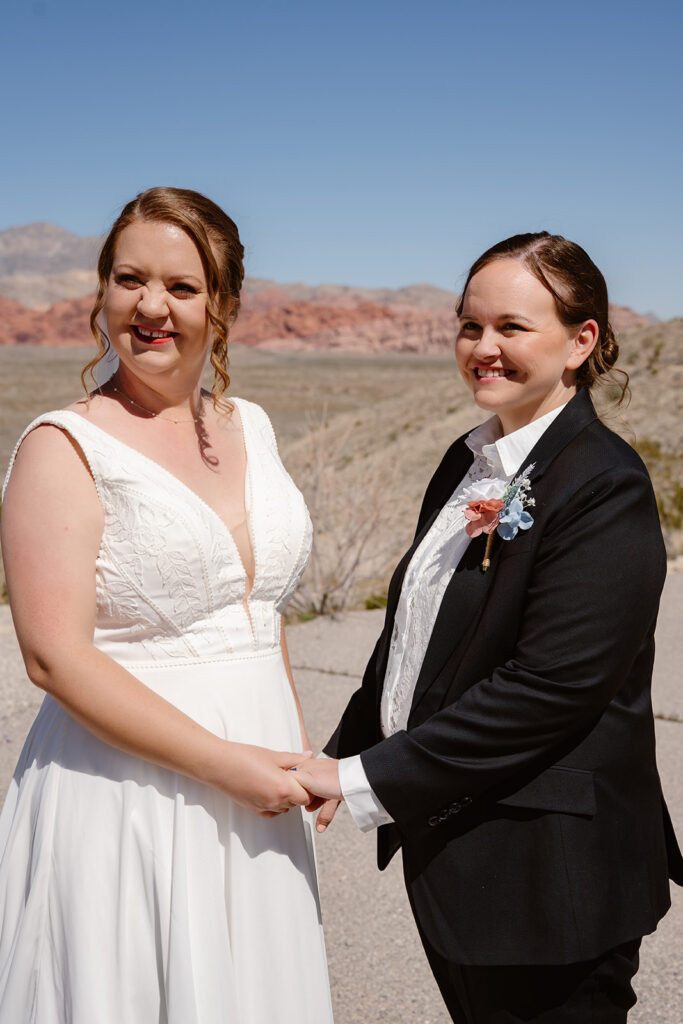 Two queer women are officially married by their officiant