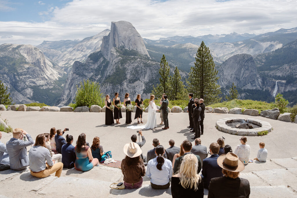 An elopement ceremony at Glacier Point in Yosemite National Park